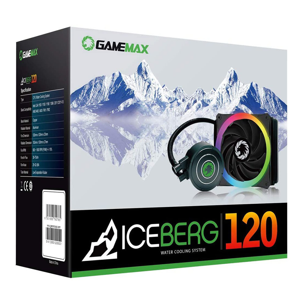 Sistema de refrigeración líquida GameMax ICEBERG 120 RGB Intel AMD ACP Tecnopolis