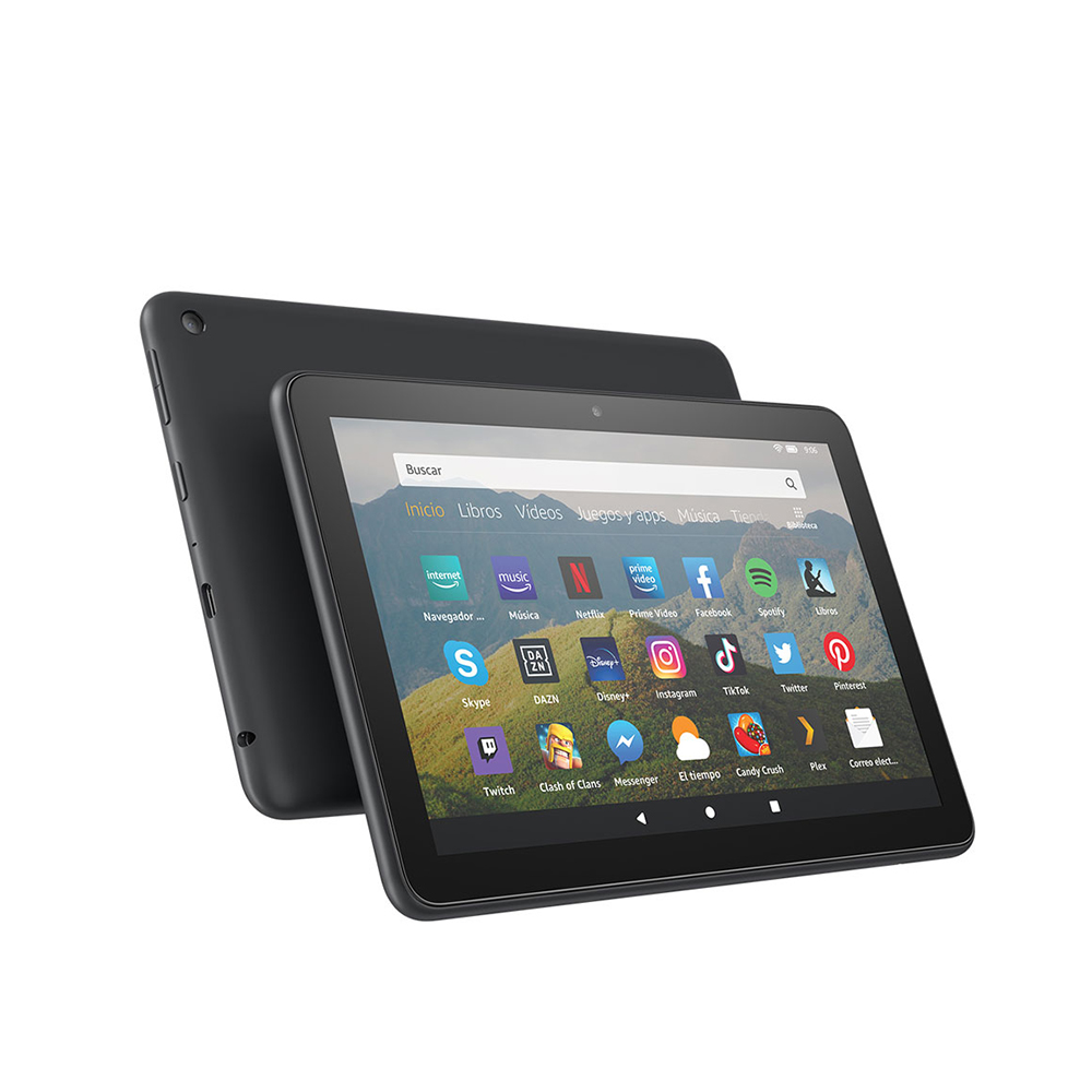  Tableta  Fire HD 8, pantalla HD de 8”, 32 GB, procesador  30 % más rápido, 2 GB de RAM, y controlador Luna, (lanzamiento 2022), Negro