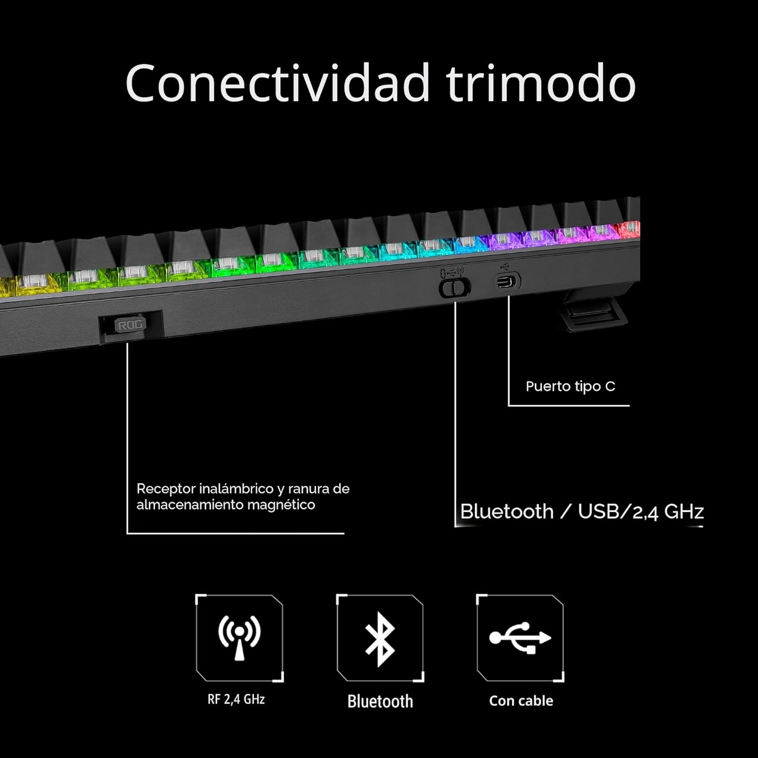 Teclado Gamer Asus Rog Strix Scope II 96 Wireless - Imagen 3