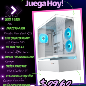 PC Gamer Intel Core Ultra 9 285K 32GB RAM 1TB SSD RTX 5070 OC Edition 12GB