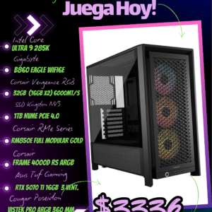 PC Gamer Intel Core Ultra 9 285K 32GB RAM 1TB SSD RTX 5070 Ti 16GB