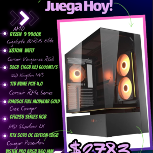PC Gamer AMD Ryzen 9 9900X 32GB RAM 1TB SSD RTX 5070 OC Edition 12GB